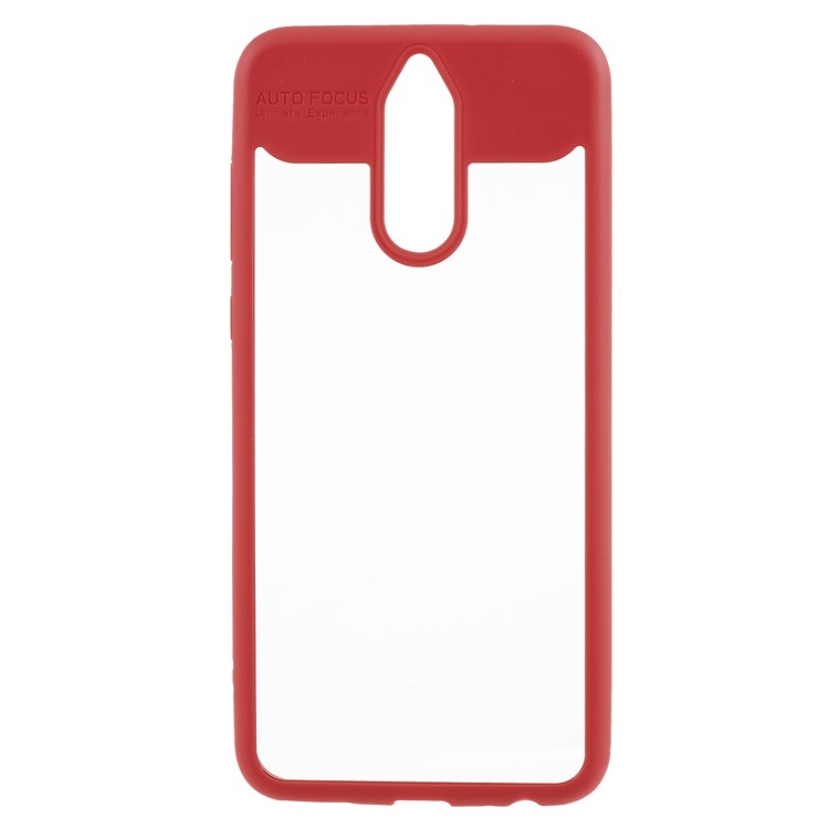 Marco De Silicona + Carcasa De Teléfono Híbrida Trasera De Acrílico Transparente Para Huawei Mate 10 Lite / nova 2i / Maimang 6 / Honor 9i (india) - Rojo-1