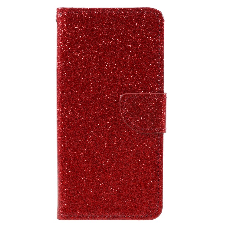 Glittery Powder Stand Leather Phone Cover for Huawei Honor 6A / Honor 5C pro - Red-3