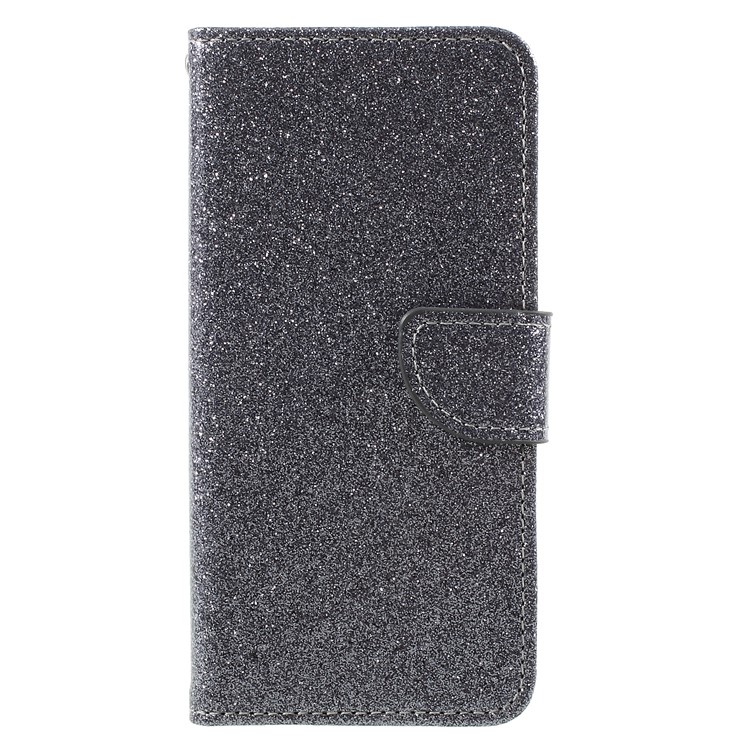 Glittery Powder Stand Leather Phone Cover with Card Holders for Huawei Honor 6A / Honor 5C pro - Grey-1