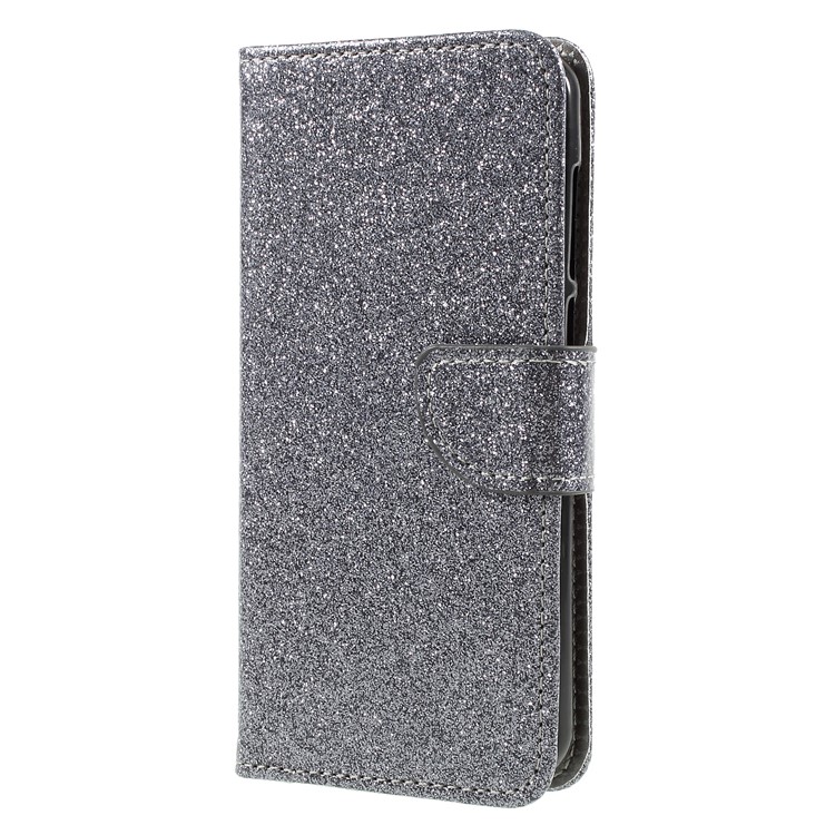 Glittery Powder Stand Leather Phone Cover with Card Holders for Huawei Honor 6A / Honor 5C pro - Grey-3