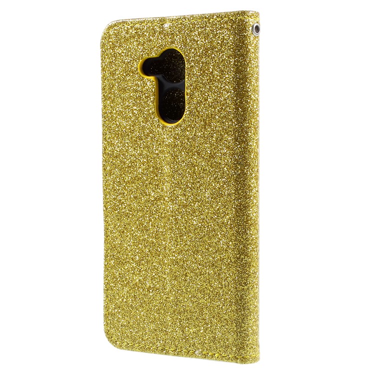 Glittery Powder Stand Leather Flip Case Cover for Huawei Honor 6A / Honor 5C pro - Gold-2
