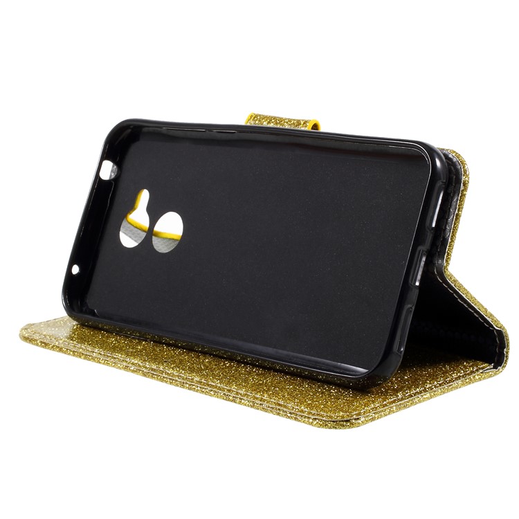 Glittery Powder Stand Leather Flip Case Cover for Huawei Honor 6A / Honor 5C pro - Gold-4
