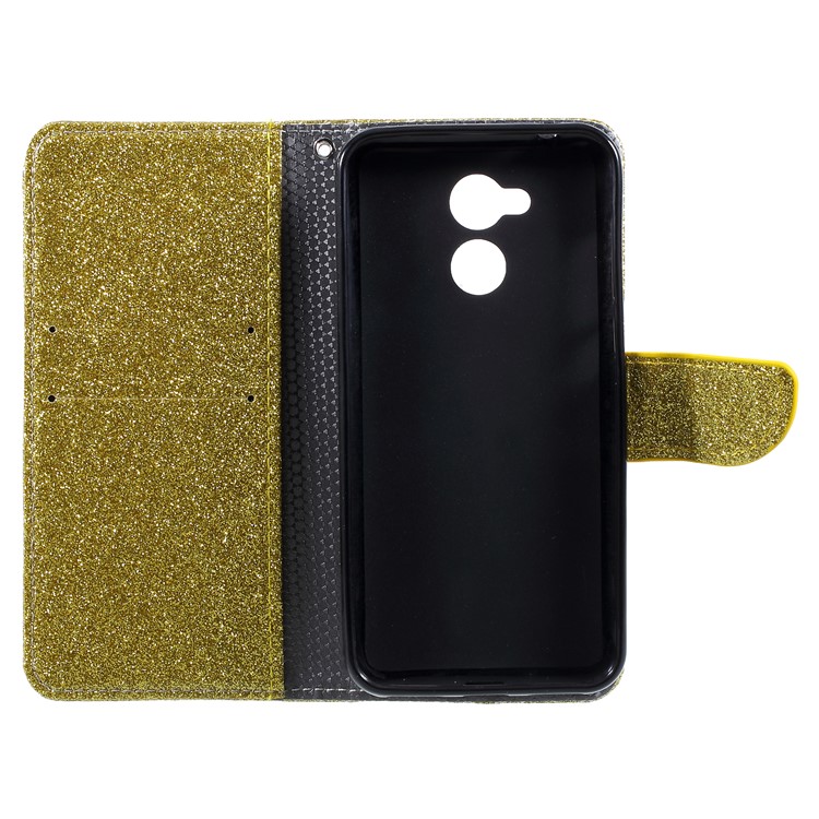 Glittery Powder Stand Leather Flip Case Cover for Huawei Honor 6A / Honor 5C pro - Gold-6