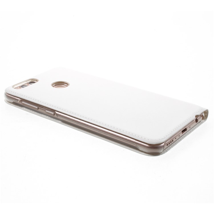 Dual View Window PU Leather Folio Flip Case for Huawei Honor 7X - White-4