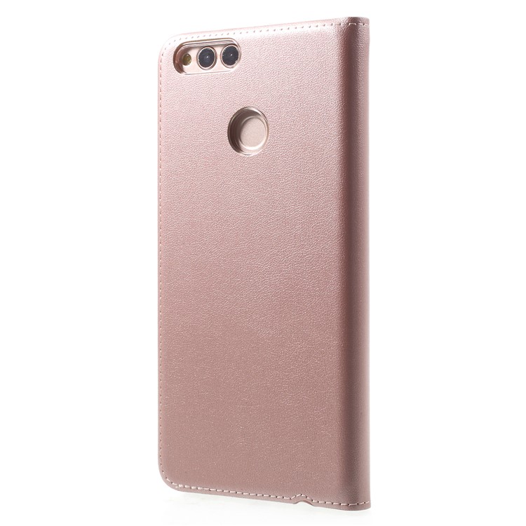 Dual View Window PU Leather Protection Cover for Huawei Honor 7X - Rose Gold-3