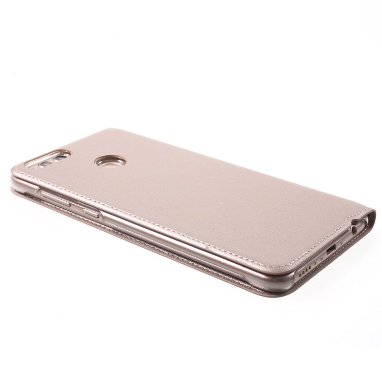 Double View Window PU Leather Flip Cover Case for Huawei Honor 7X - Gold-4