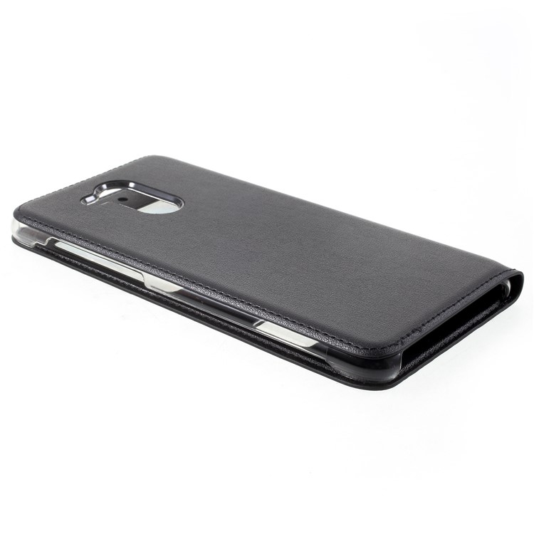 Dual View Window PU Leather Cell Phone Case for Huawei Honor 6C Pro / V9 Play - Black-4