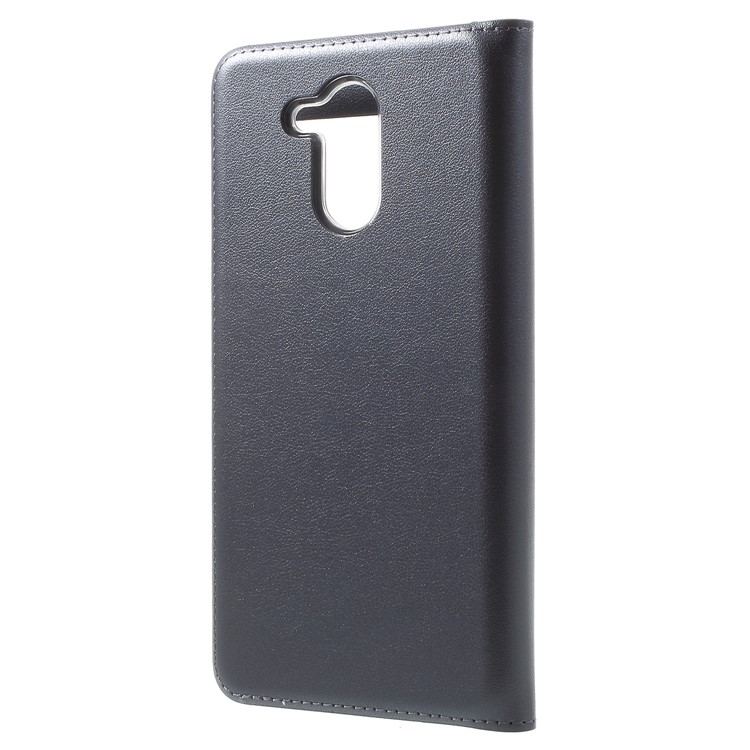 Dual View Window PU Leather Cell Phone Shell for Huawei Honor 6C Pro / V9 Play - Dark Blue-3