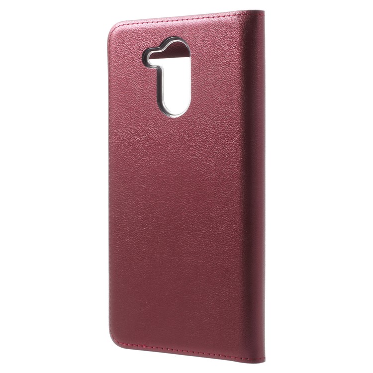 Dual View Window PU Leather Cell Phone Casing for Huawei Honor 6C Pro / V9 Play - Wine Red-3