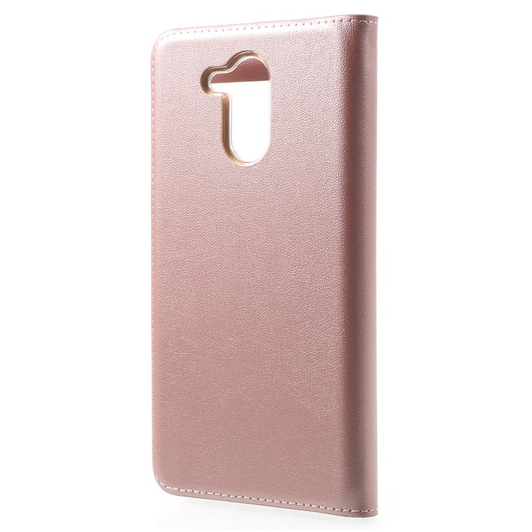 Dual View Window PU Leather Mobile Phone Case for Huawei Honor 6C Pro / V9 Play - Rose Gold-3