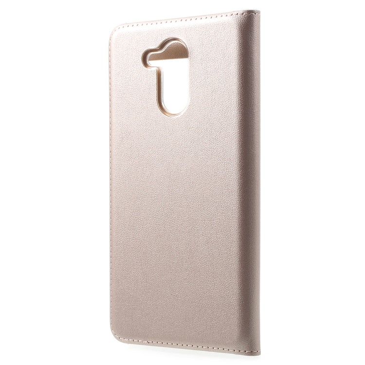 Dual View Window PU Leather Mobile Phone Cover for Huawei Honor 6C Pro / V9 Play - Gold-3