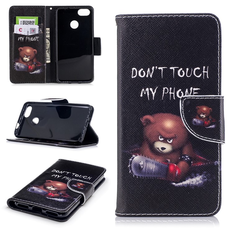 Pattern Printing Wallet Leather Flip Casing for Huawei P9 lite mini / Enjoy 7 / Y6 Pro (2017) - Warning Words and Angry Words-1