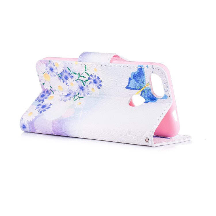 Pattern Printing Wallet Leather Flip Cover for Huawei P9 lite mini / Enjoy 7 / Y6 Pro (2017) - Daisy Flower and Butterfly-4