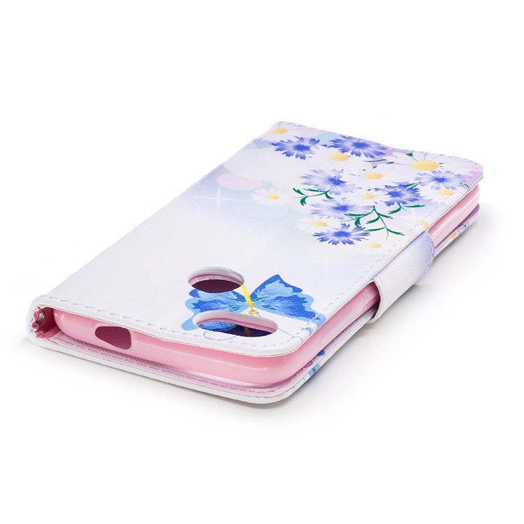 Pattern Printing Wallet Leather Flip Cover for Huawei P9 lite mini / Enjoy 7 / Y6 Pro (2017) - Daisy Flower and Butterfly-7
