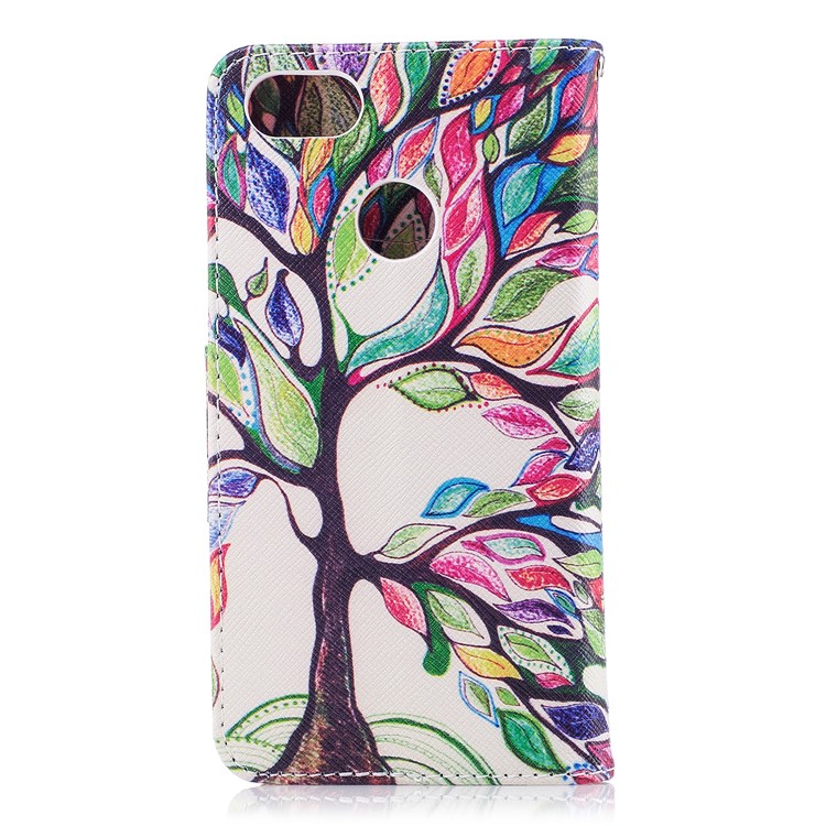 Pattern Printing Wallet Leather Flip Casing Cover for Huawei P9 lite mini / Enjoy 7 / Y6 Pro (2017) - Colorized Tree-3