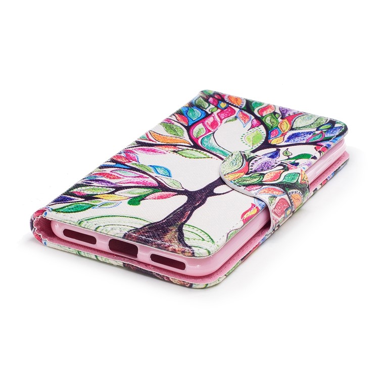 Pattern Printing Wallet Leather Flip Casing Cover for Huawei P9 lite mini / Enjoy 7 / Y6 Pro (2017) - Colorized Tree-6