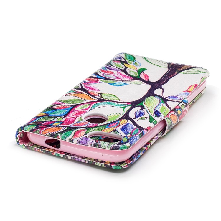 Pattern Printing Wallet Leather Flip Casing Cover for Huawei P9 lite mini / Enjoy 7 / Y6 Pro (2017) - Colorized Tree-7