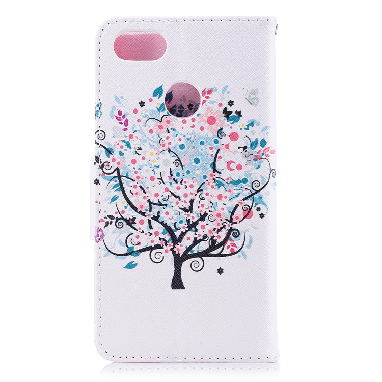 Pattern Printing Wallet Leather Flip Phone Case for Huawei P9 lite mini / Enjoy 7 / Y6 Pro (2017) - Flowered Tree-3