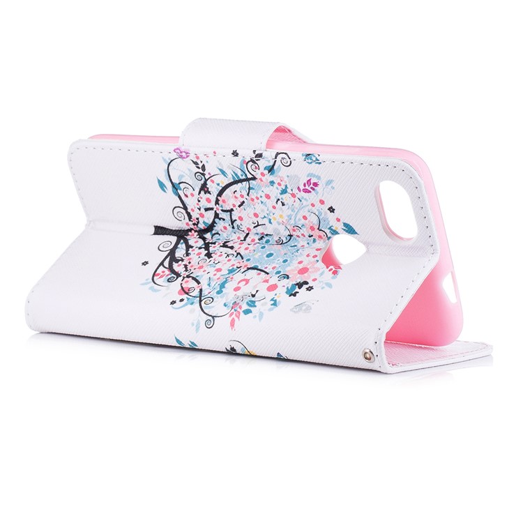 Pattern Printing Wallet Leather Flip Phone Case for Huawei P9 lite mini / Enjoy 7 / Y6 Pro (2017) - Flowered Tree-4