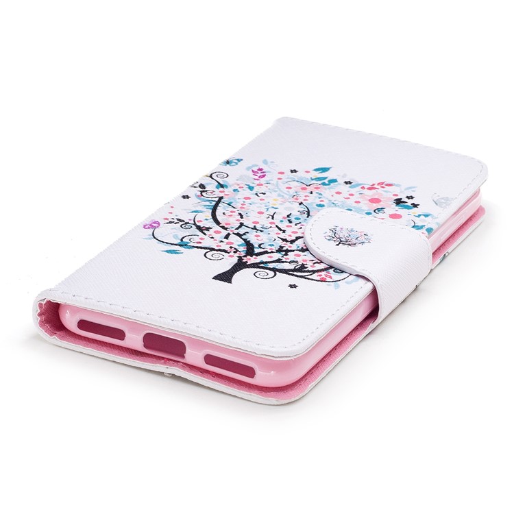 Pattern Printing Wallet Leather Flip Phone Case for Huawei P9 lite mini / Enjoy 7 / Y6 Pro (2017) - Flowered Tree-6