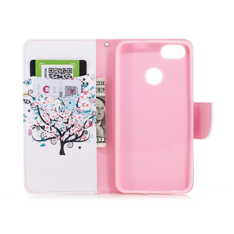 Pattern Printing Wallet Leather Flip Phone Case for Huawei P9 lite mini / Enjoy 7 / Y6 Pro (2017) - Flowered Tree-8