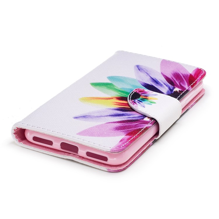 Pattern Printing Wallet Leather Flip Phone Cover for Huawei P9 lite mini / Enjoy 7 / Y6 Pro (2017) - Colorful Petals-6