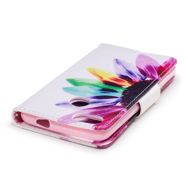 Pattern Printing Wallet Leather Flip Phone Cover for Huawei P9 lite mini / Enjoy 7 / Y6 Pro (2017) - Colorful Petals-7