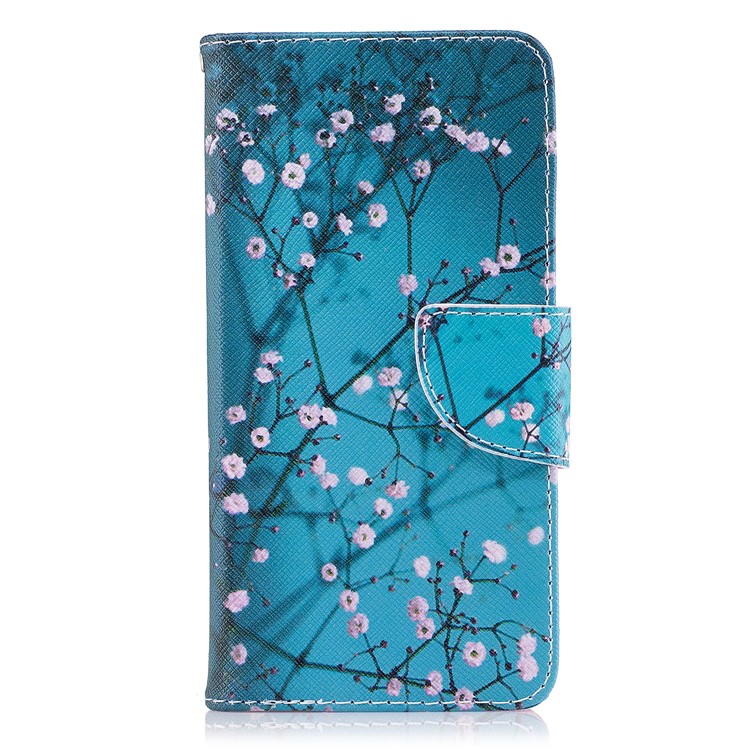 Pattern Printing Wallet Leather Flip Phone Shell for Huawei P9 lite mini / Enjoy 7 / Y6 Pro (2017) - Pink Floret-2