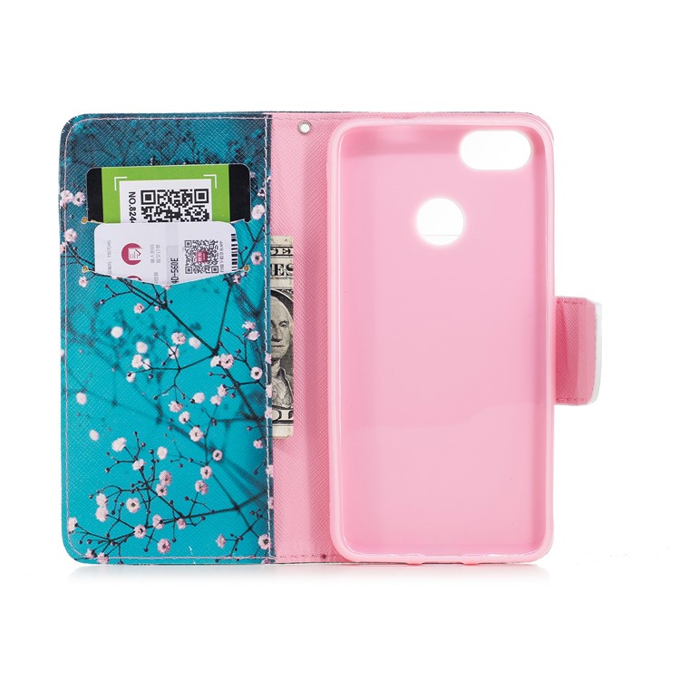 Pattern Printing Wallet Leather Flip Phone Shell for Huawei P9 lite mini / Enjoy 7 / Y6 Pro (2017) - Pink Floret-8