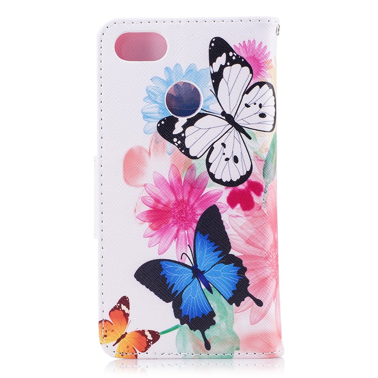 Pattern Printing Wallet Leather Flip Mobile Phone Case for Huawei P9 lite mini / Enjoy 7 / Y6 Pro (2017) - Butterflies and Flowers-3