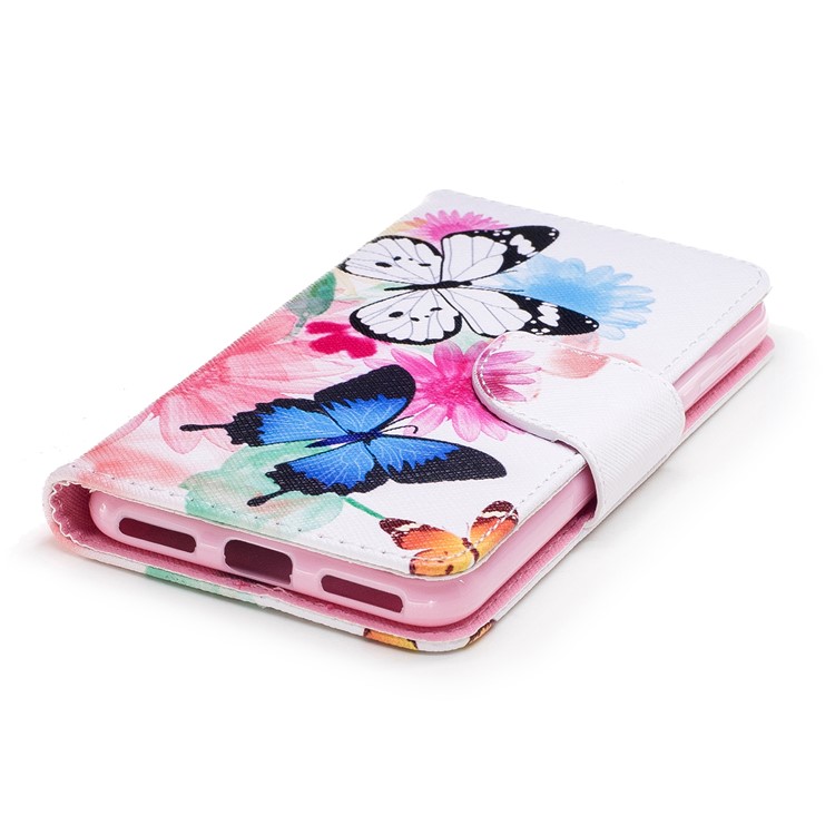 Pattern Printing Wallet Leather Flip Mobile Phone Case for Huawei P9 lite mini / Enjoy 7 / Y6 Pro (2017) - Butterflies and Flowers-6