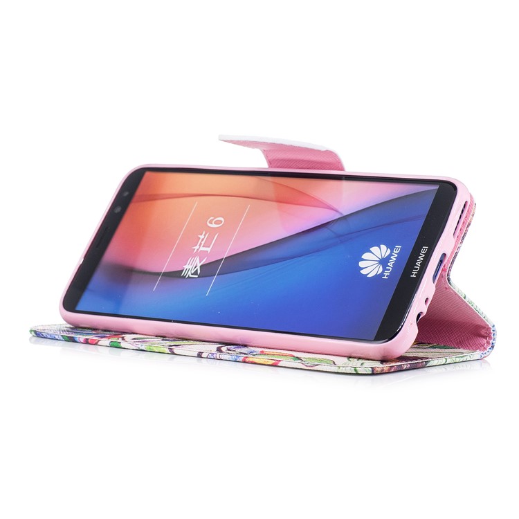 Pattern Printing PU Leather Wallet Cover for Huawei Mate 10 Lite / nova 2i / Maimang 6 / Honor 9i (India) - Colorized Tree-5