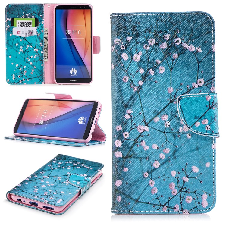Pattern Printing PU Leather Wallet Shell for Huawei Mate 10 Lite / nova 2i / Maimang 6 / Honor 9i (India) - Wintersweet-1