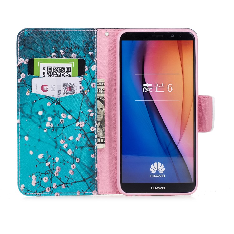 Pattern Printing PU Leather Wallet Shell for Huawei Mate 10 Lite / nova 2i / Maimang 6 / Honor 9i (India) - Wintersweet-8
