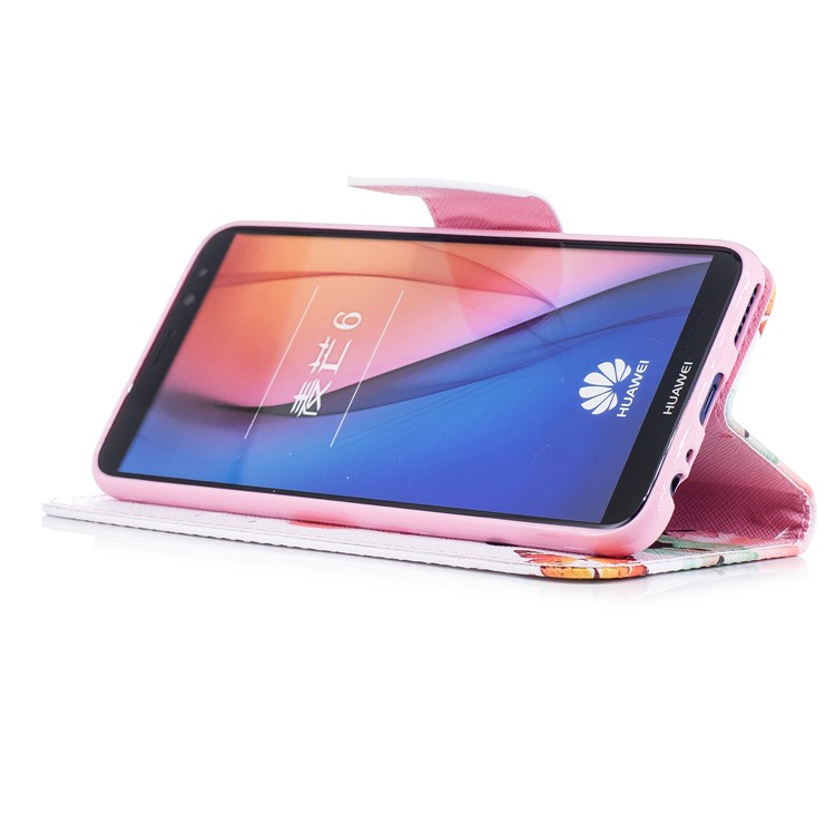 Pattern Printing Wallet Stand Leather Phone Cover for Huawei Mate 10 Lite / nova 2i / Maimang 6 / Honor 9i (India) - Butterfly and Flower-5