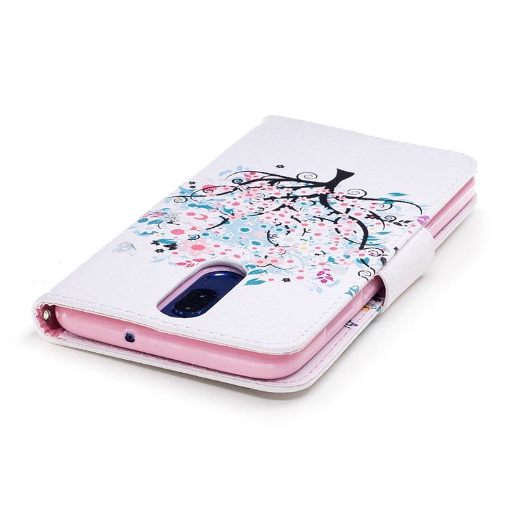 Pattern Printing PU Leather Protective Mobile Case for Huawei Mate 10 Lite / nova 2i / Maimang 6 / Honor 9i (India) - Floret Tree-7