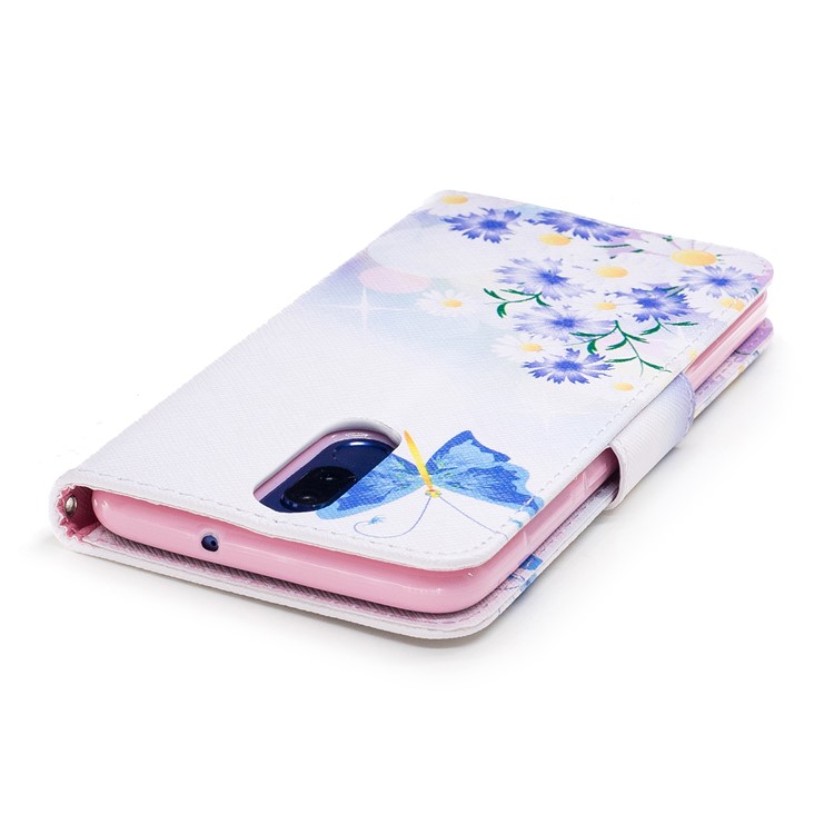 Pattern Printing PU Leather Protective Mobile Cover for Huawei Mate 10 Lite / nova 2i / Maimang 6 / Honor 9i (India) - Blue Butterfly and Daisy-7