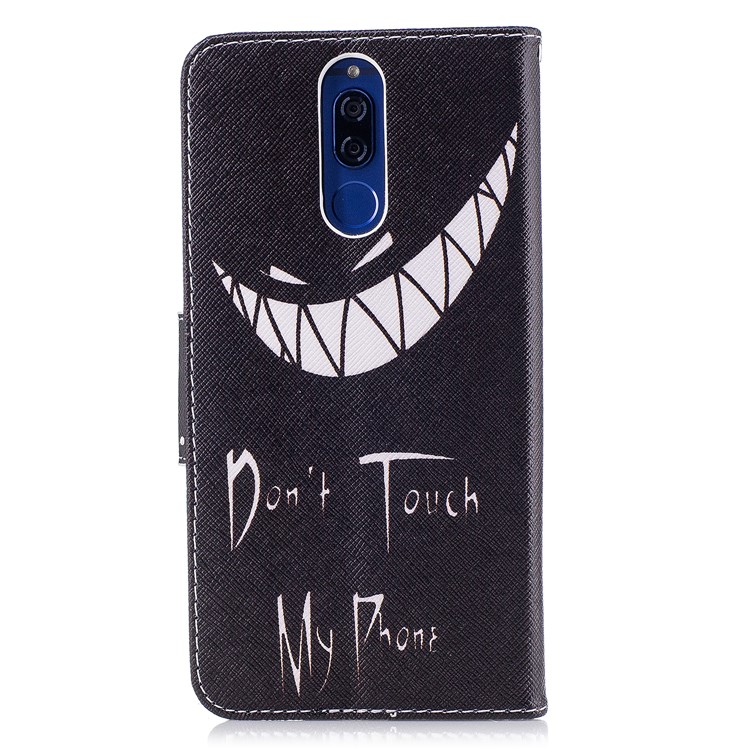 Pattern Printing Card Holder Leather Cell Phone Case for Huawei Mate 10 Lite / nova 2i / Maimang 6 / Honor 9i (India) - Do Not Touch My Phone-3