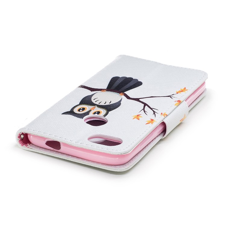 Patterned Wallet Stand Leather Phone Case with Card Slots for Huawei P9 lite mini / Enjoy 7 / Y6 Pro (2017) - Owl-7