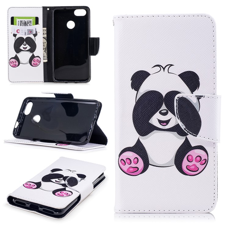 Pattern Printing Wallet Leather Flip Mobile Phone Casing with Stand for Huawei P9 lite mini / Enjoy 7 / Y6 Pro (2017) - Happy Panda-1