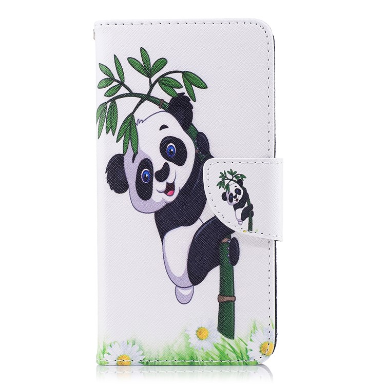 Pattern Printing Wallet Stand Leather Folio Cell Phone Cover with Magnet for Huawei P9 lite mini / Enjoy 7 / Y6 Pro (2017) - Panda and Bamboo-2