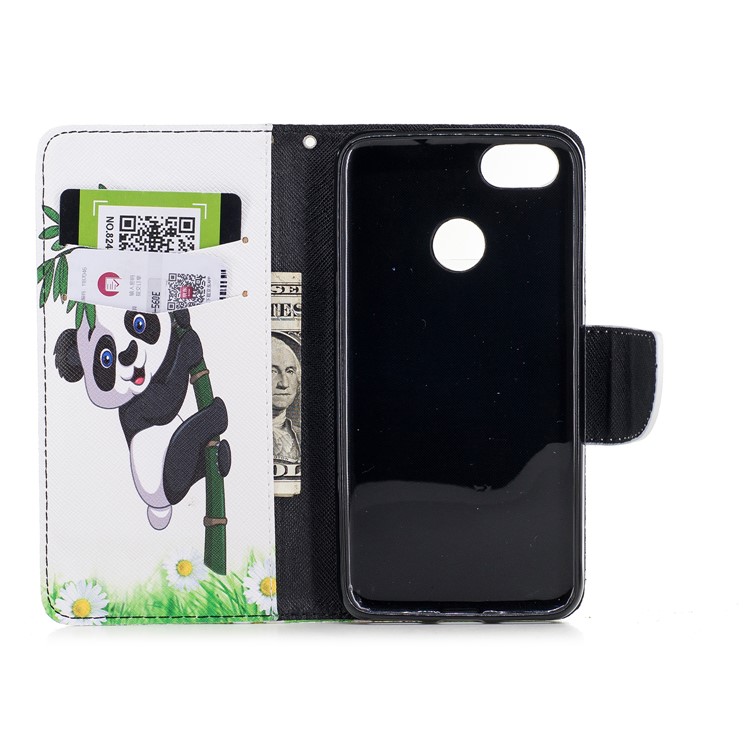 Pattern Printing Wallet Stand Leather Folio Cell Phone Cover with Magnet for Huawei P9 lite mini / Enjoy 7 / Y6 Pro (2017) - Panda and Bamboo-8