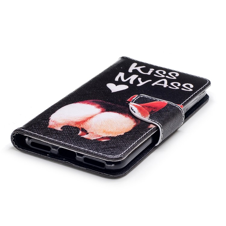 Pattern Printing Magnetic Leather Wallet Shell with Stand for Huawei P9 lite mini / Enjoy 7 / Y6 Pro (2017) - Kiss My Ass-6