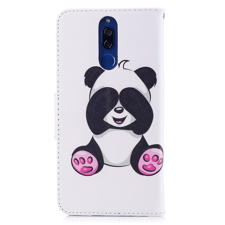 Pattern Printing PU Leather Protection Cover Shell for Huawei Mate 10 Lite / nova 2i / Maimang 6 / Honor 9i (India) - Adorable Panda-3