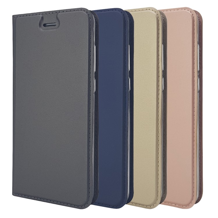 Magnetic Card Holder Leather Stand Case Phone Accessory for Huawei Honor 9 - Black-12