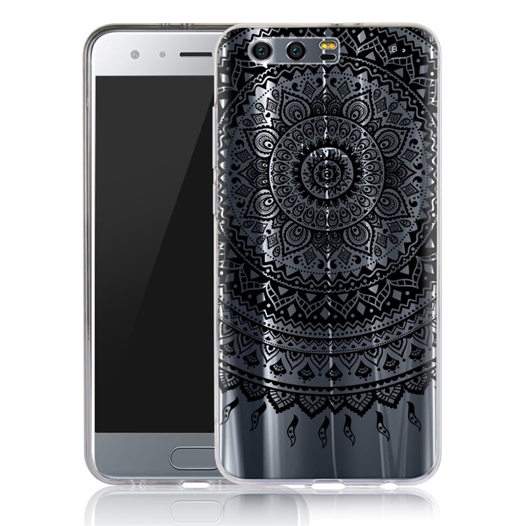 Mandala Pattern PC Back + TPU Frame Hybrid Phone Case for Huawei Honor 9 - Black-1
