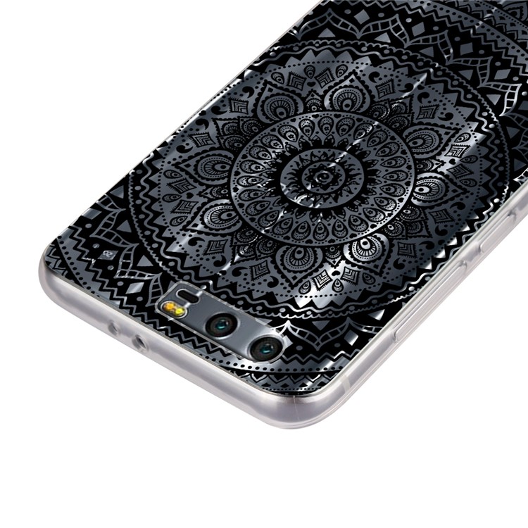 Mandala Pattern PC Back + TPU Frame Hybrid Phone Case for Huawei Honor 9 - Black-6