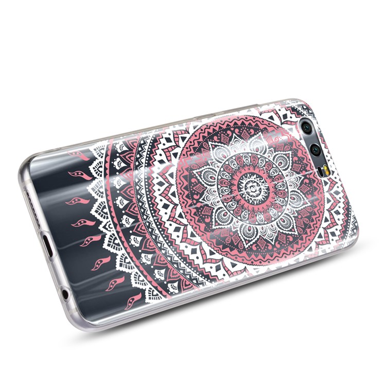 Mandala Pattern PC Back + TPU Frame Protective Phone Shell for Huawei Honor 9 - Pink-5