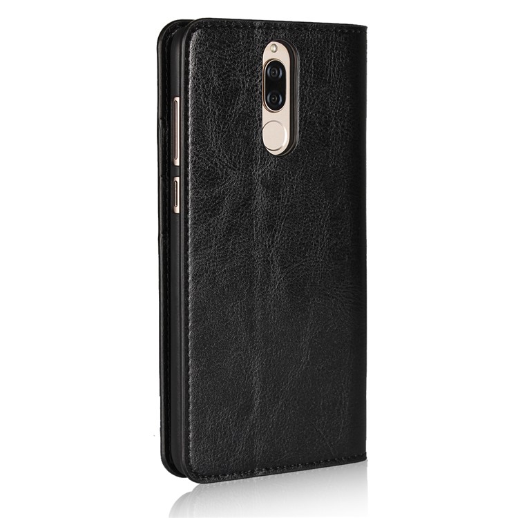For Huawei Mate 10 Lite/nova 2i/Maimang 6 Crazy Horse Genuine Leather Wallet Mobile Case with Stand - Black-3