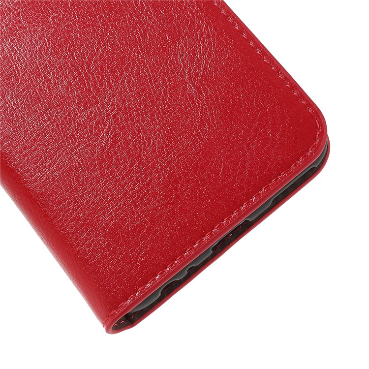 For Huawei Mate 10 Lite/nova 2i/Maimang 6 Crazy Horse Genuine Leather Wallet Shell with Stand - Red-2